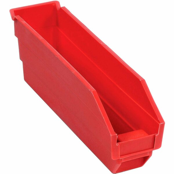 Global Industrial Plastic Nesting Storage Shelf Bin 2-3/4inW x 11-5/8inD x 4inH Red 184836RD
